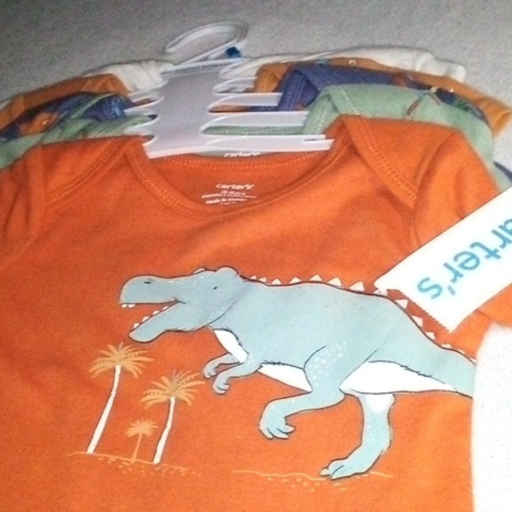 NWT Carter's 24 Months Baby Boys 5 Pack Dinosaurs Short Sleeve Bodysuits